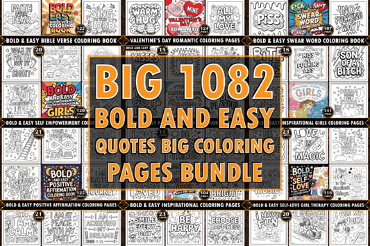 Bold and Easy Bundle Coloring Book – 1082 Pages to Color