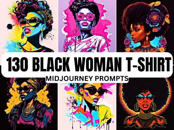 Black Women T-shirt Midjourney Prompts