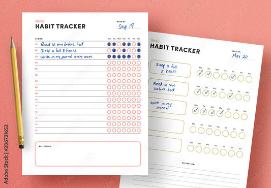 Habits Tracker Daily, Weekly, Monthly