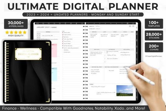 ★ Premium Ultimate Digital Planner ★⚜️ 2023 + 2024 + UNDATED PLANNER